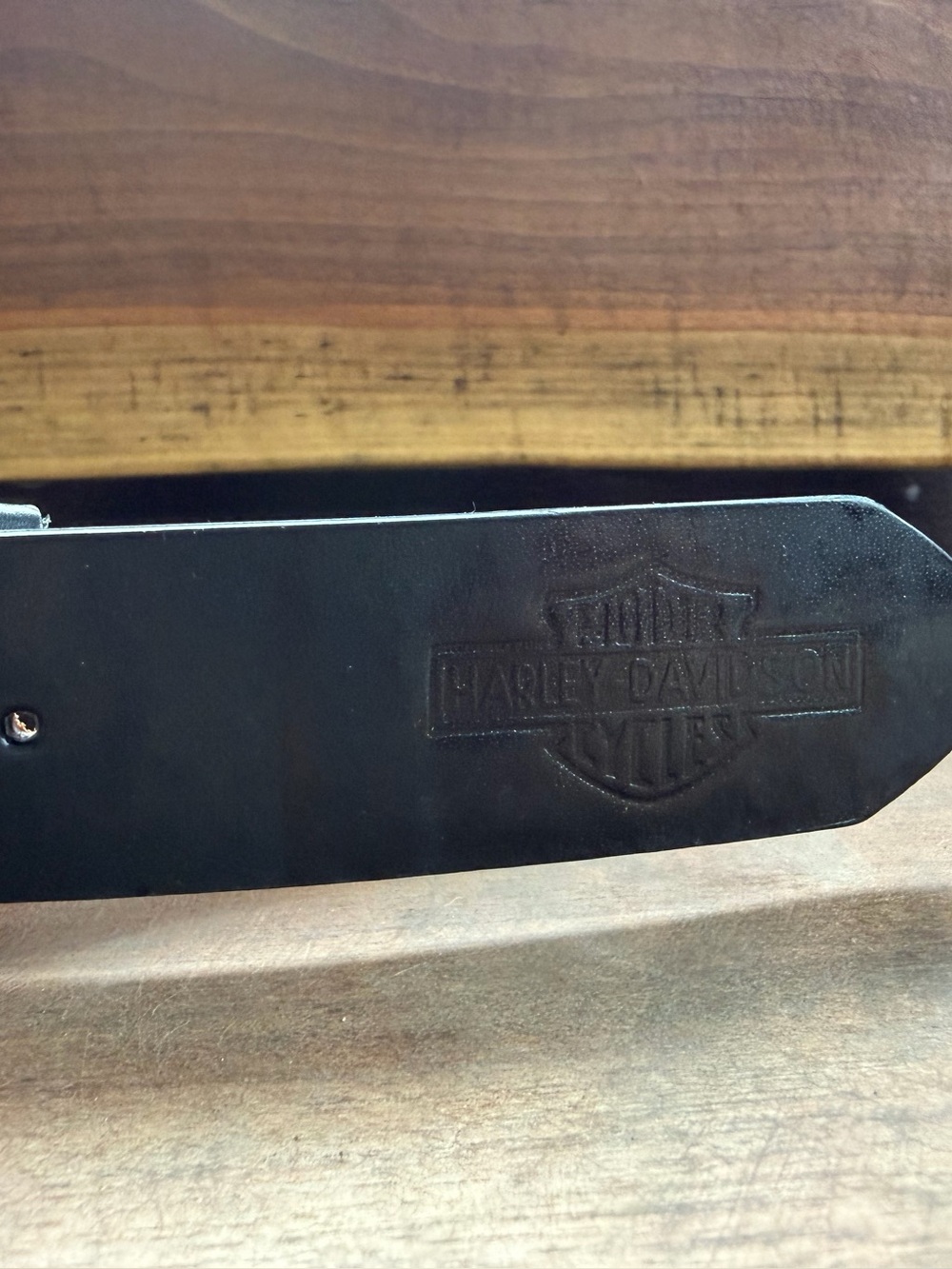 Harley-Davidson Black Leather Belt with Debossed Bar & Shield